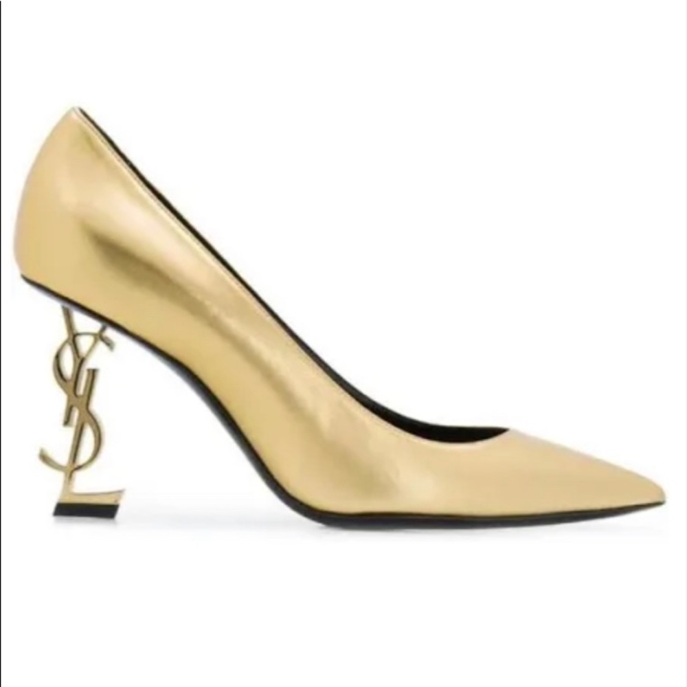💛Saint Laurent Gold Opium Pumps 85 YSL heel